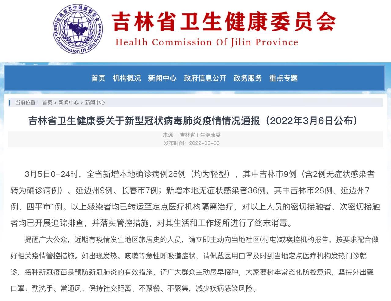 Скриншот: http://wsjkw.jl.gov.cn