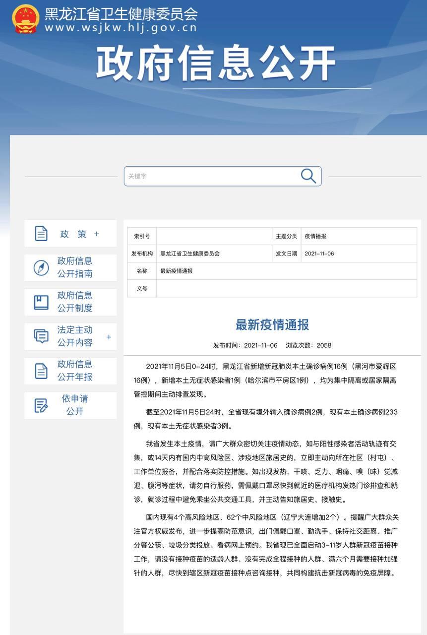 Скриншот: http://wsjkw.hlj.gov.cn