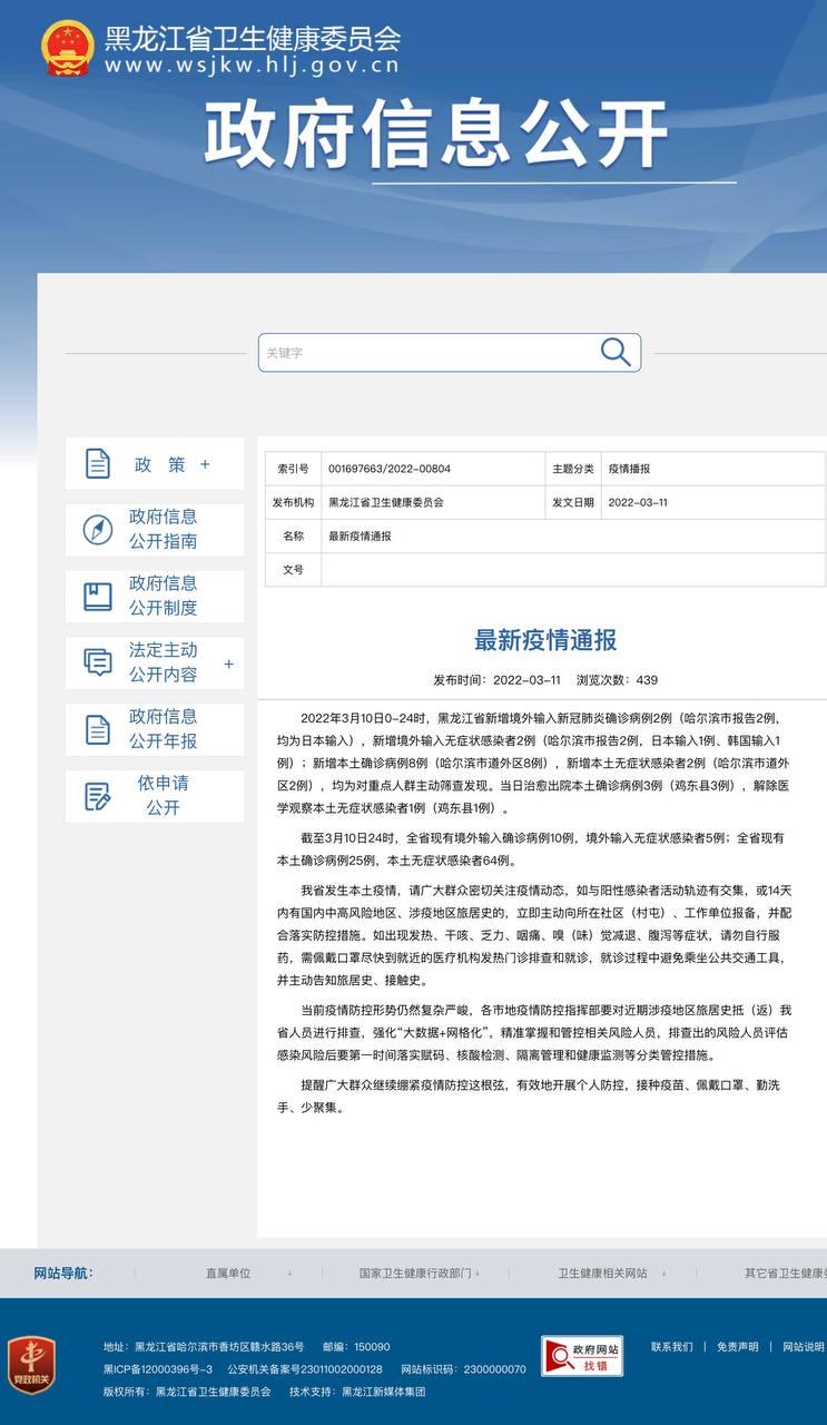 Скриншот: http://wsjkw.hlj.gov.cn